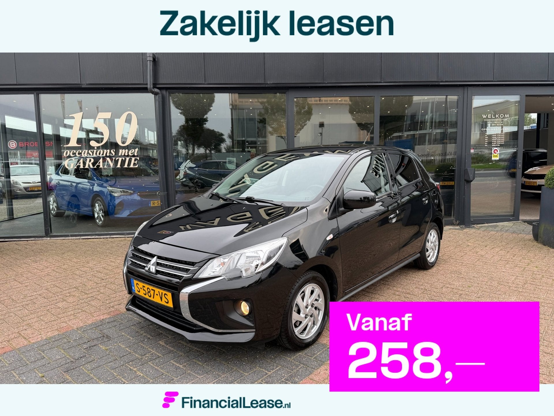 Mitsubishi Space Star 1.2 Dynamic Aut|Clima|Cruise|Cam|Carpl, Stof, Gebruikt, Zwart, Bedrijf