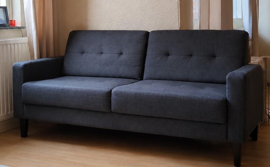 3-zits zitbank Ghislaine grijs – nette compacte stoffen bank, Ophalen, Gebruikt, Minder dan 75 cm, 150 tot 200 cm