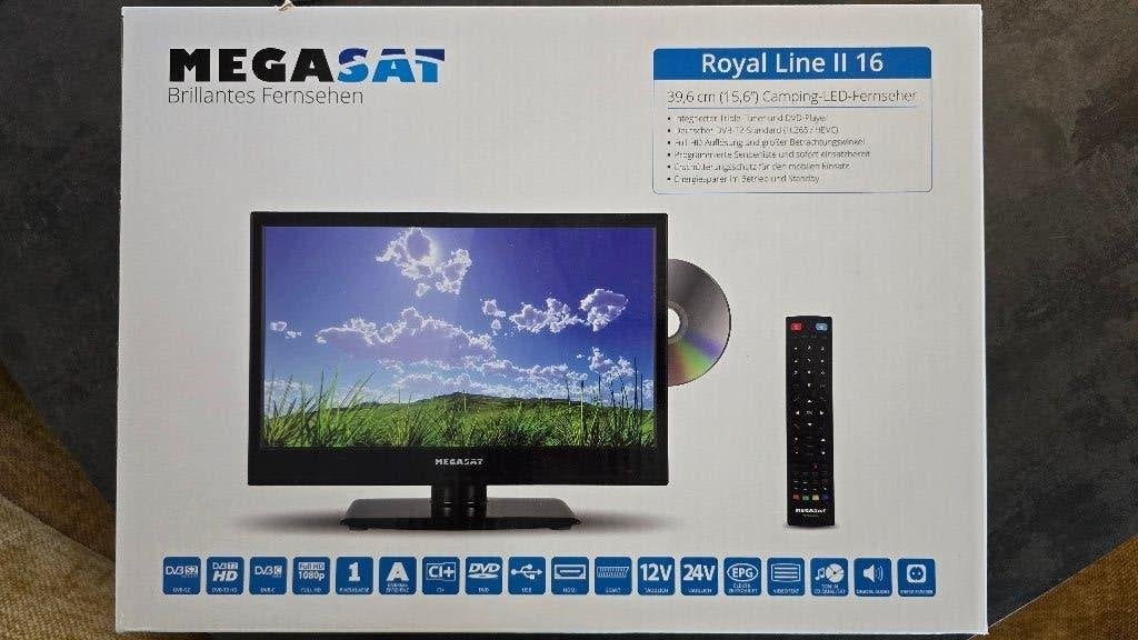 MEGASAT Royal Line II 16 Camping TV met DVD-speler, Overige merken, LED, 50 Hz, Ophalen of Verzenden