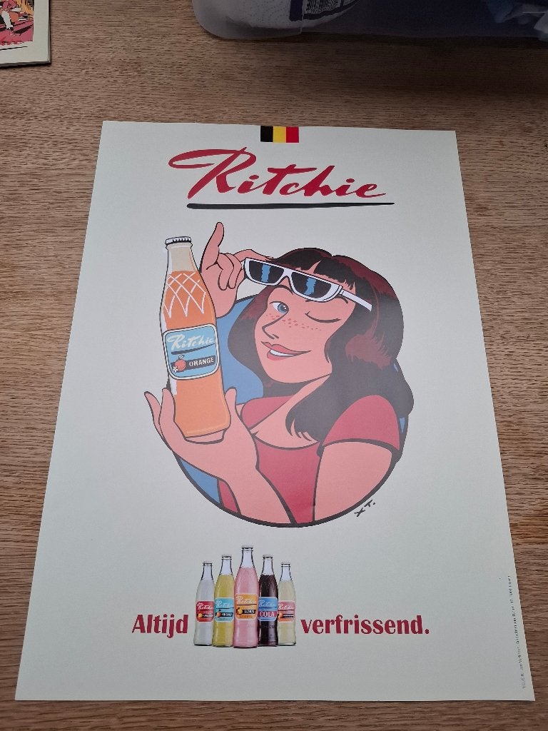 Poster Ritchie limonade, Ophalen of Verzenden, Nieuw, Reclamebord