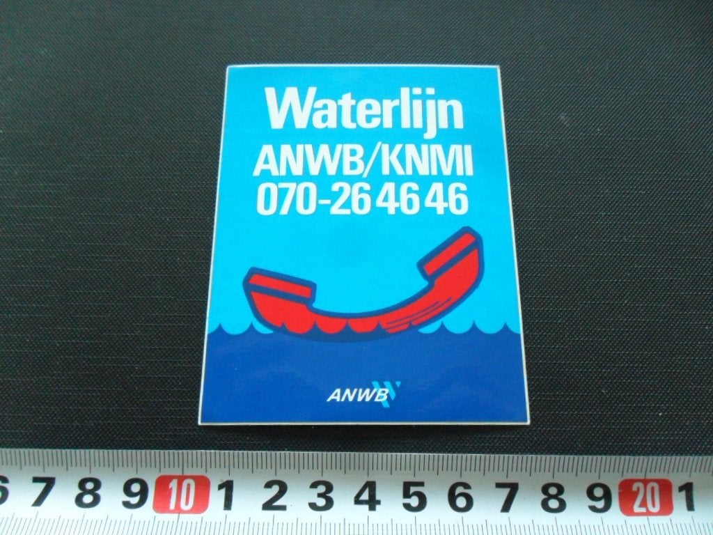 sticker Waterlijn  ANWB / KNMI  070-264646, Ophalen, Zo goed als nieuw