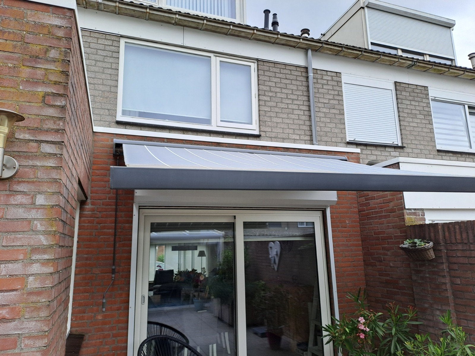 Zonnescherm te koop., Tuin en Terras, Zonneschermen, Gebruikt, Knikarmscherm, 150 tot 300 cm, Ophalen