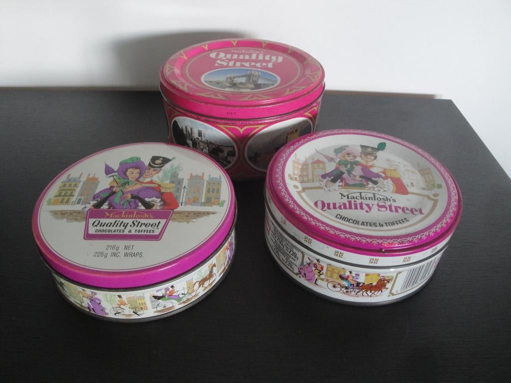 3 LEUKE BROCANTE "MAKINTOSH'S QUALITY STREET" BLIKKEN, Ophalen of Verzenden, Gebruikt, Overige, Overige merken