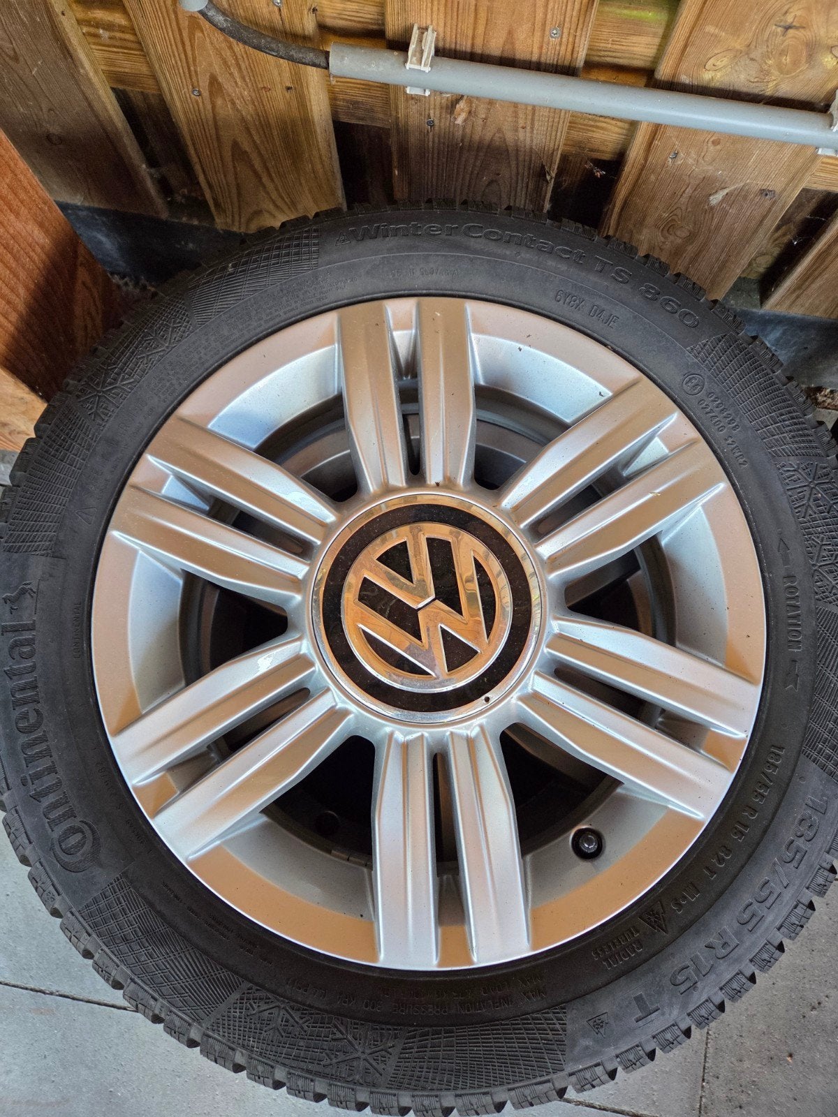 Winterbanden VW Up incl. velgen, Ophalen, Gebruikt, 15 inch, Banden en Velgen