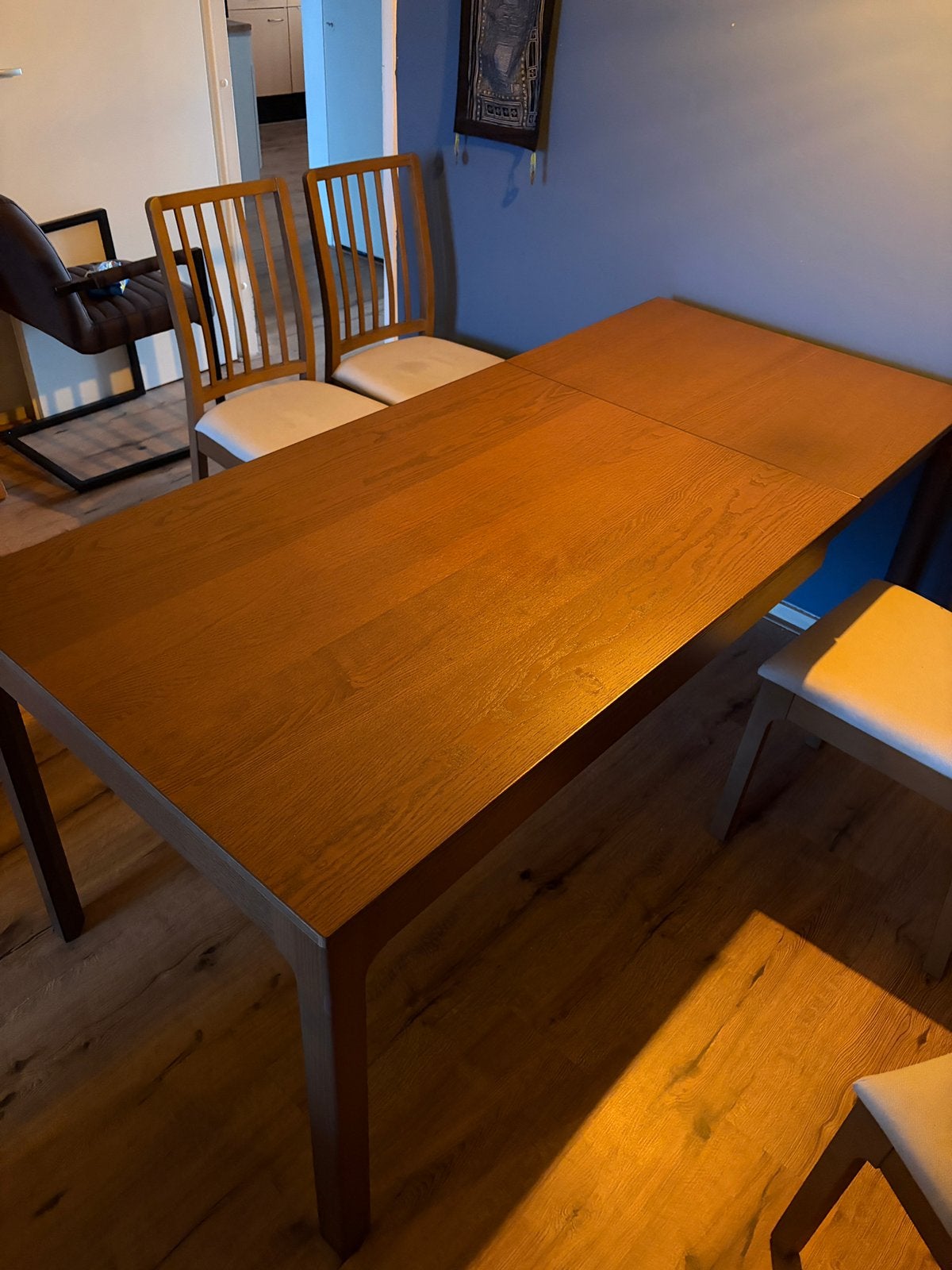 IKEA Ekedalen bruine houten tafel, Ophalen, 200 cm of meer, 50 tot 100 cm, Zo goed als nieuw