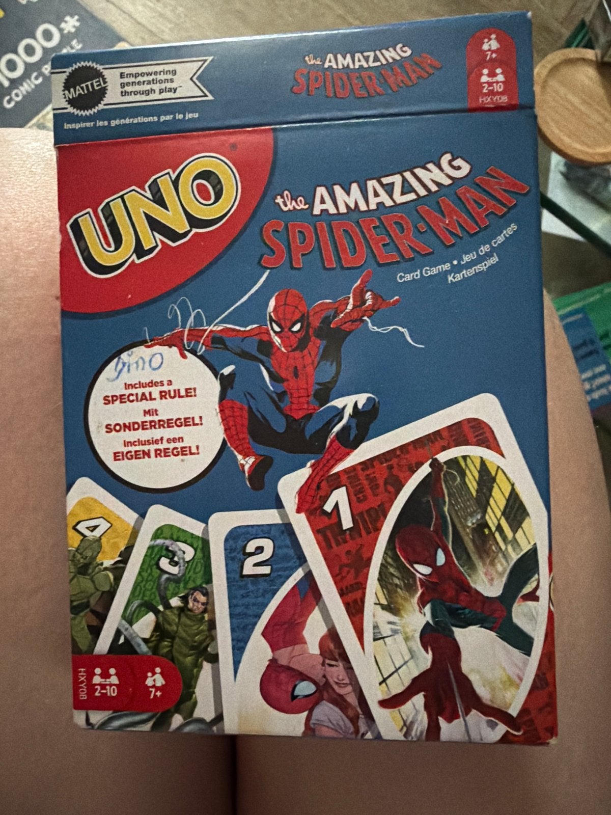 Compleet UNO The Amazing Spider-Man Kaartspel, Een of twee spelers, Ophalen of Verzenden, Zo goed als nieuw