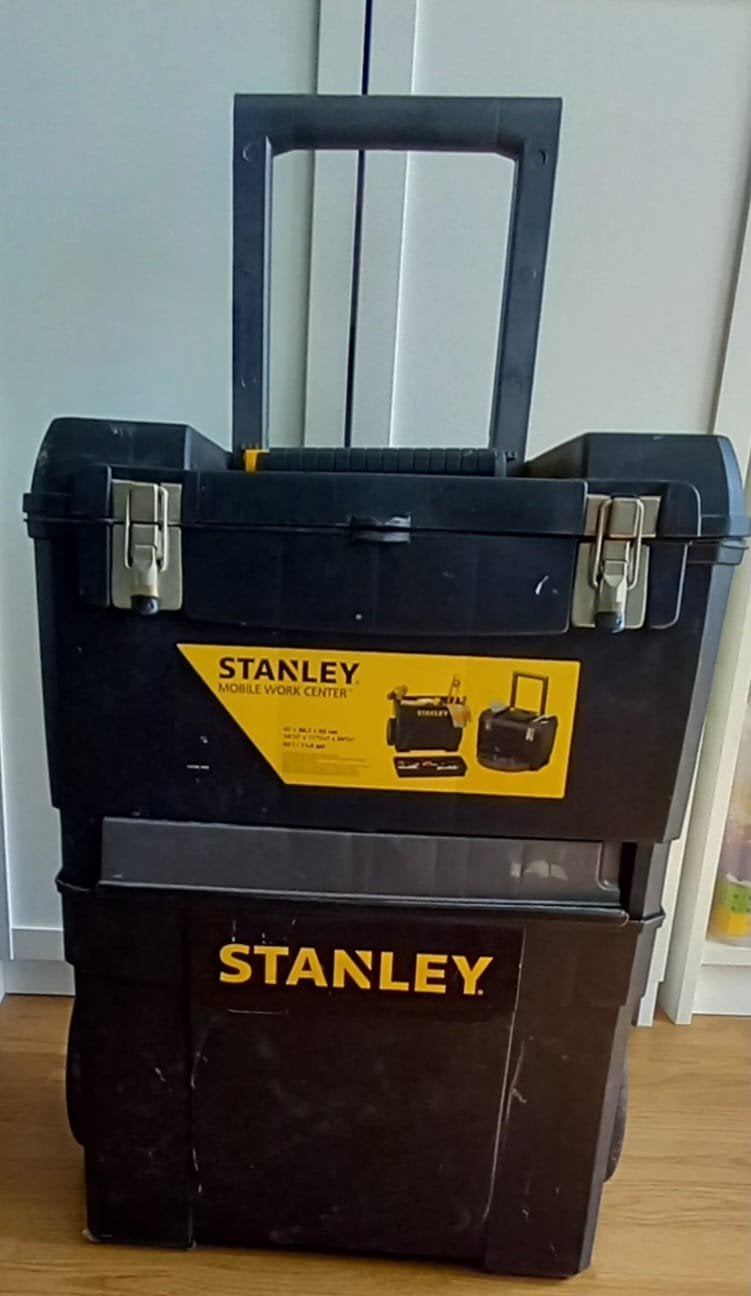 Stanley Mobile Work Center gereedschapskist met inhoud, Ophalen, Gevuld, Gebruikt