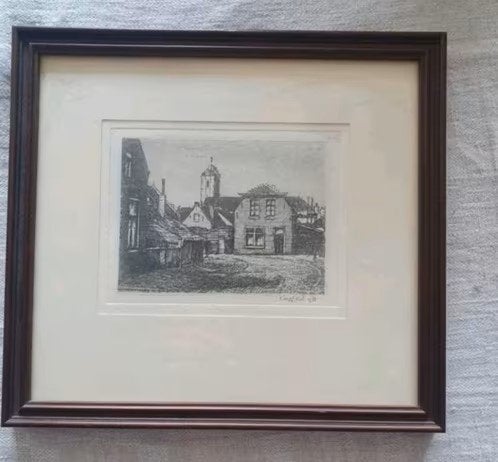 mooie ets Katwijk aan zee rond 1900 Karel Kok 1983, Ophalen