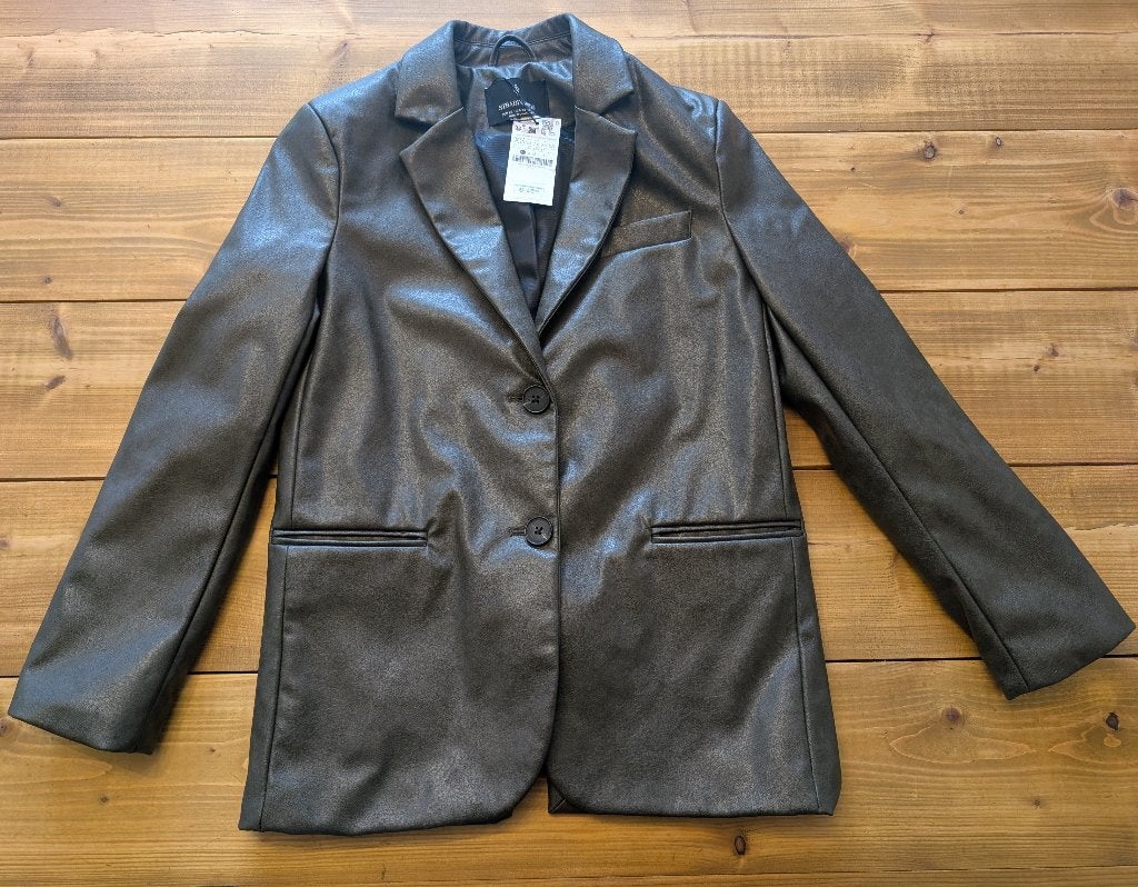 Stradivarius Nieuw Faux Leren Blazer Colbert Maat XS, Kleding | Dames, Zwart, Nieuw, Ophalen of Verzenden, Jasje