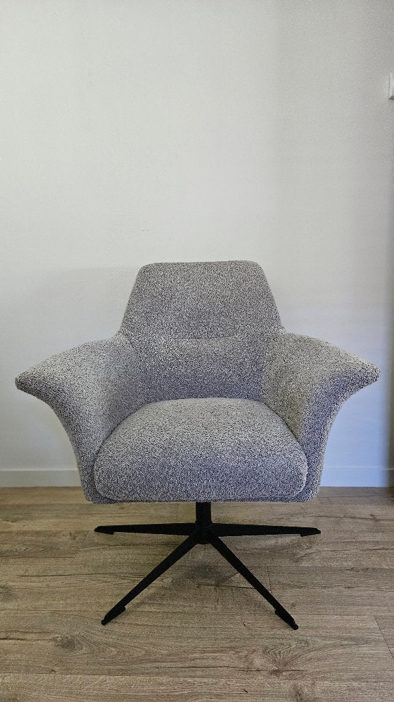 Draaifauteuil Veerle, stof Teddy (3615 grey), Huis en Inrichting, Fauteuils, Ophalen, Minder dan 75 cm, Zo goed als nieuw, 75 tot 100 cm