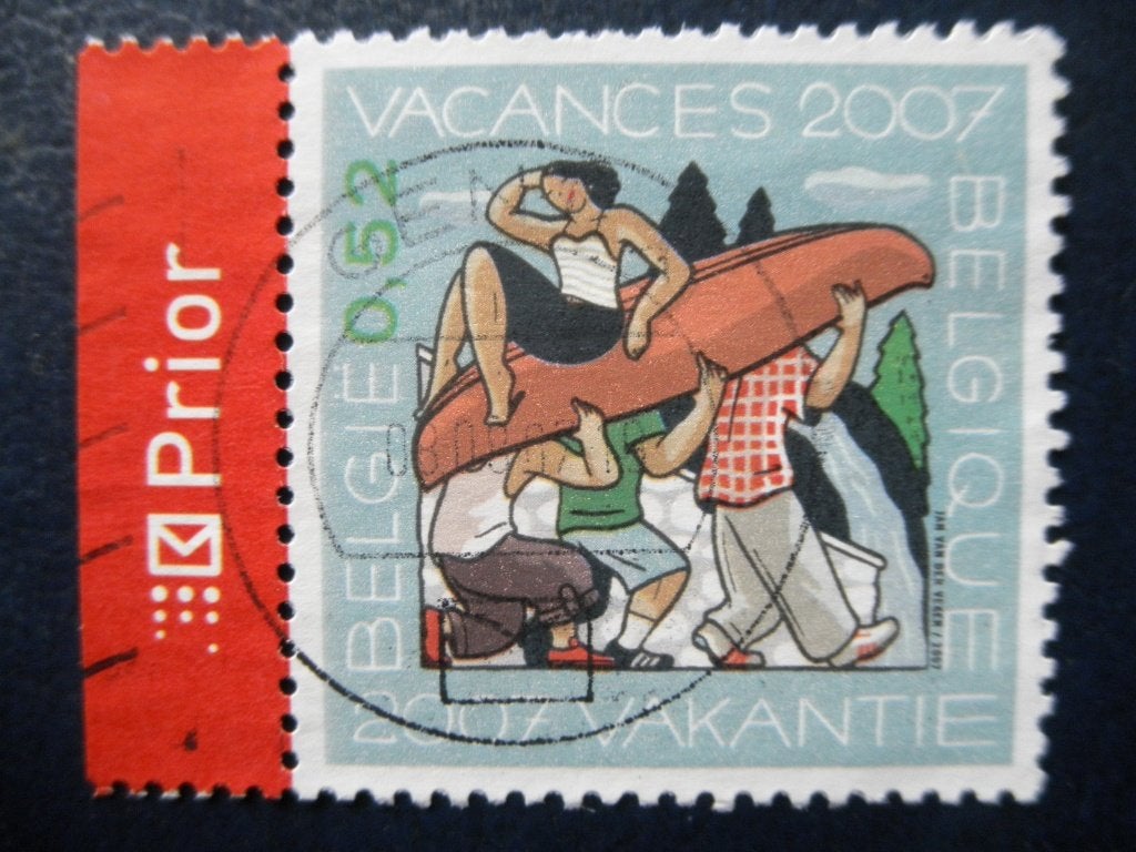 Postzegels België 2007 vliegeren kajakken nr 3718 - cw. 1,00, Ophalen of Verzenden, Gestempeld, Sport