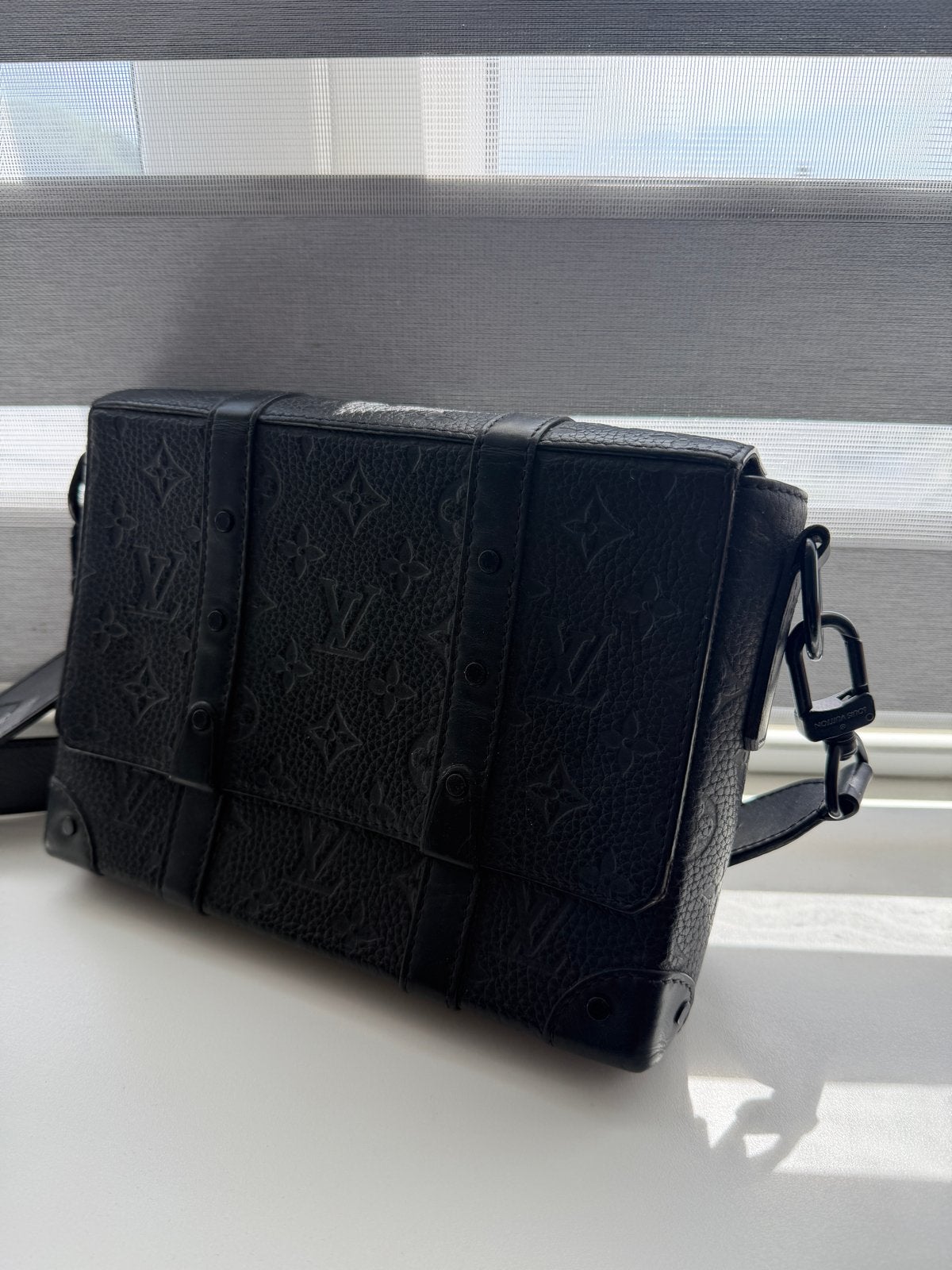 Louis Vuitton lv Outdoor trunk Messenger Tas nektas schouder, Ophalen of Verzenden, Zo goed als nieuw, Zwart, Leer