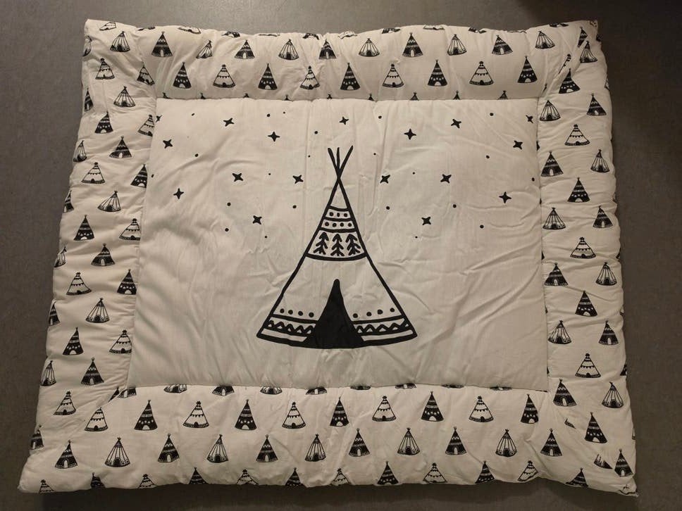 Boxkleed wit/zwart met tipitentprint, Ophalen of Verzenden, Zo goed als nieuw