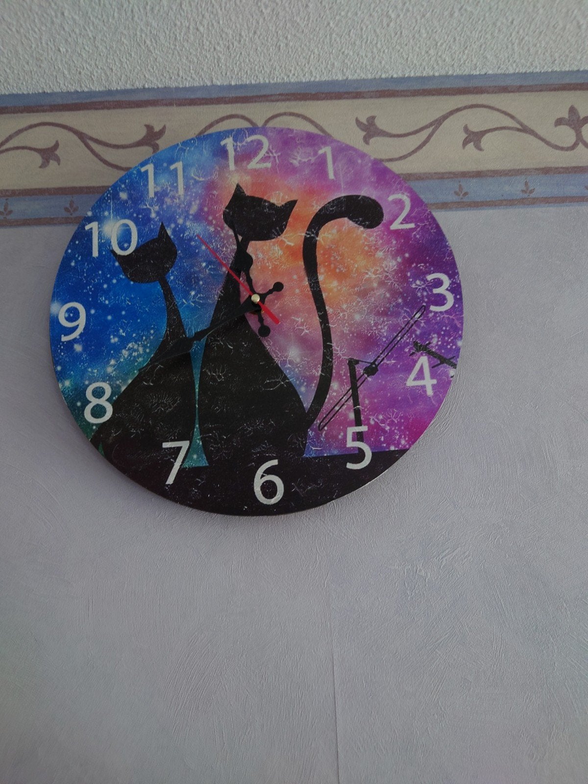 Leuke poezen klok - Wandklok met katten design, Ophalen, Analoog, Modern, Overige merken