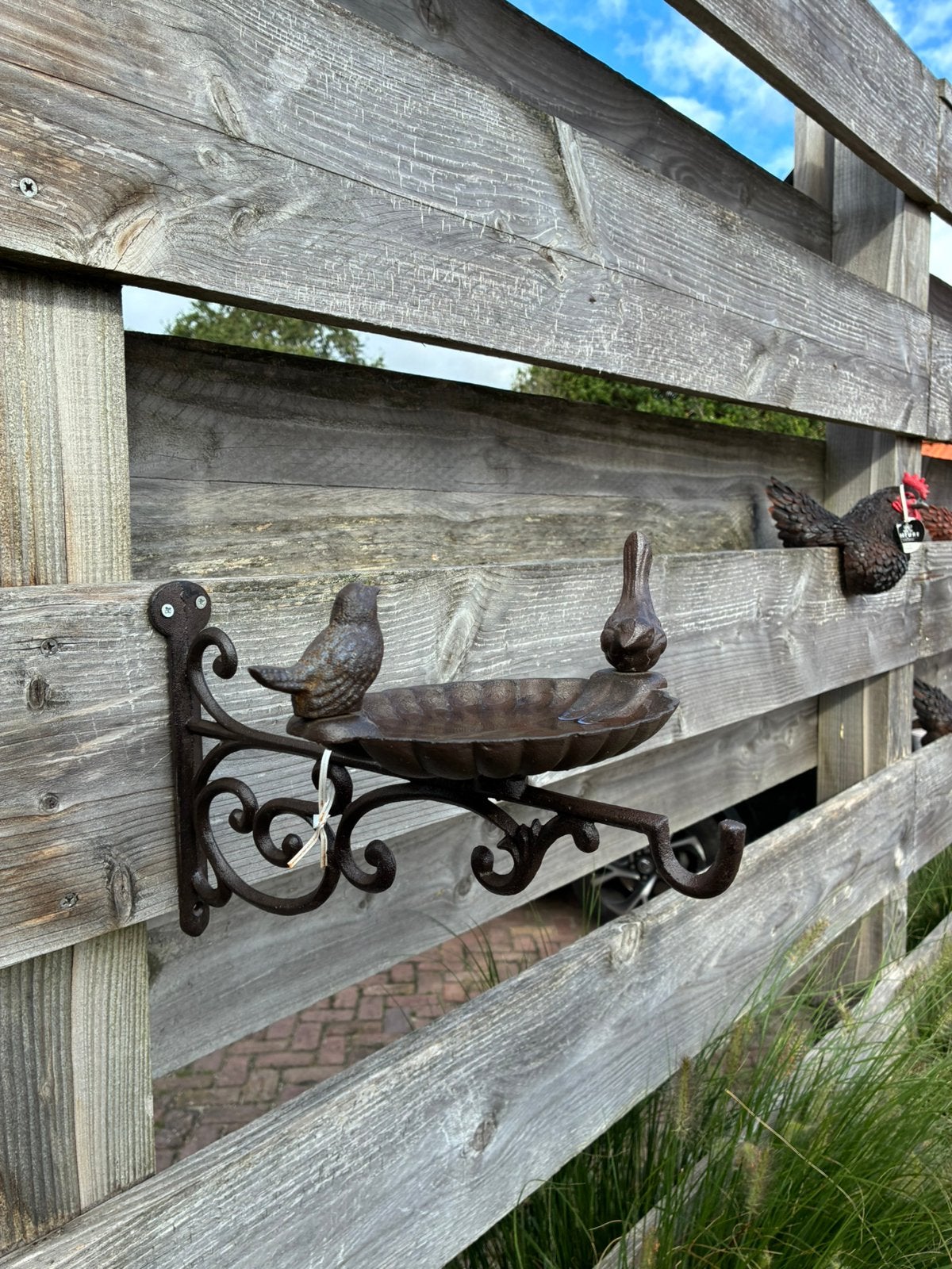 Gietijzeren vogel voeder of waterbak voor aan de wand, Tuin en Terras, Ophalen, Nieuw