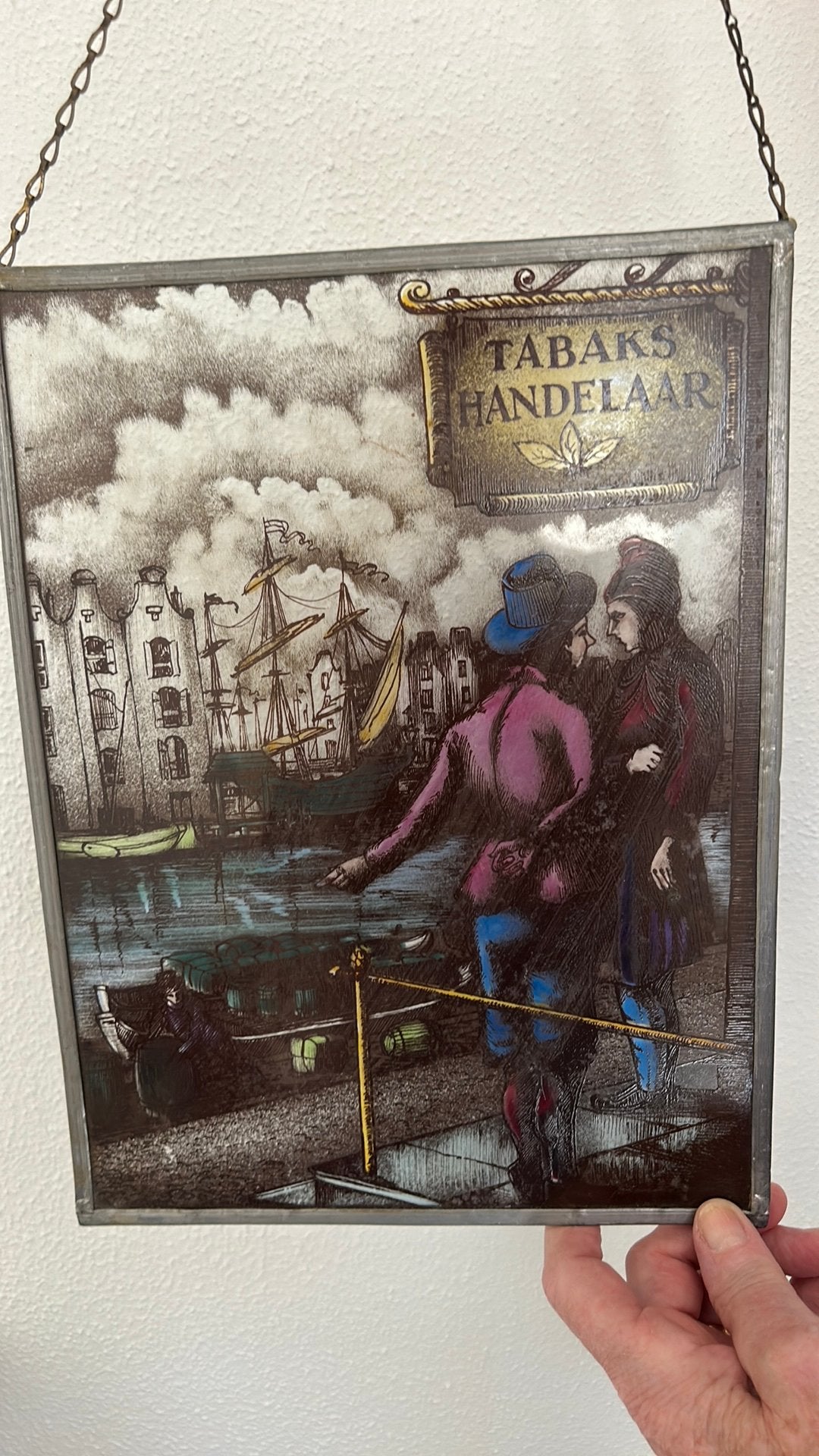 Glas in lood tabakshandelaar, Antiek en Kunst, Ophalen of Verzenden