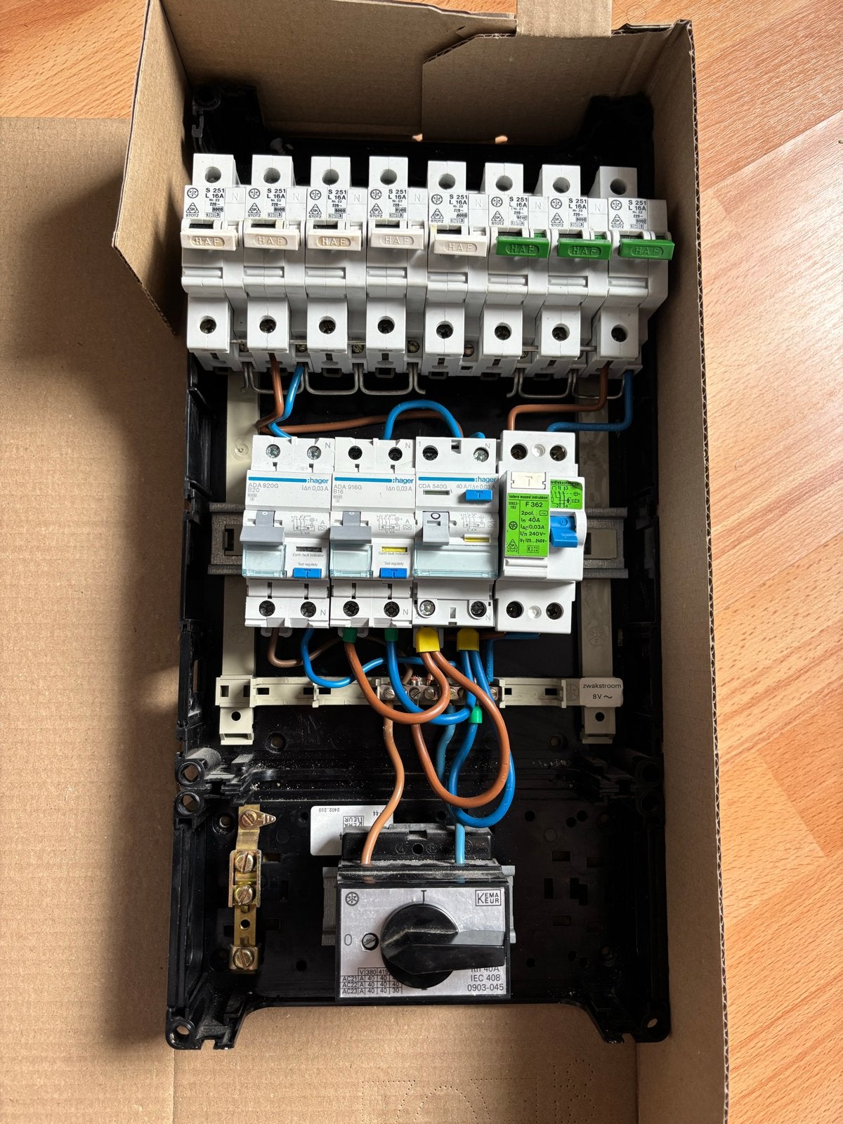 Hager Groepenkast met Aardlekschakelaars en Installatieautom, Ophalen of Verzenden, Zo goed als nieuw, Hager, Groepenkast