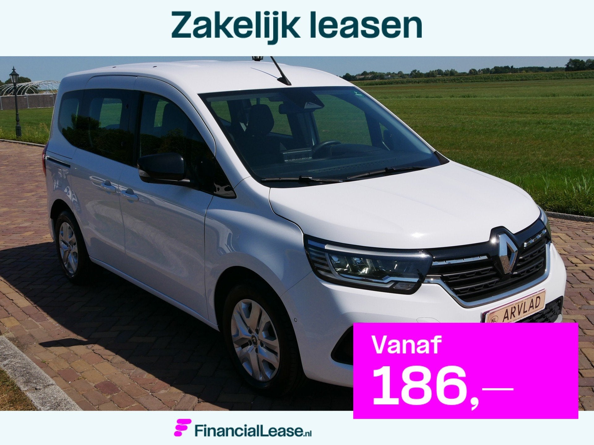Renault Kangoo 1.5DCI 95 PK 5 Person 2023 ACC NAVI, Voorwielaandrijving, Stof, Zwart, Wit