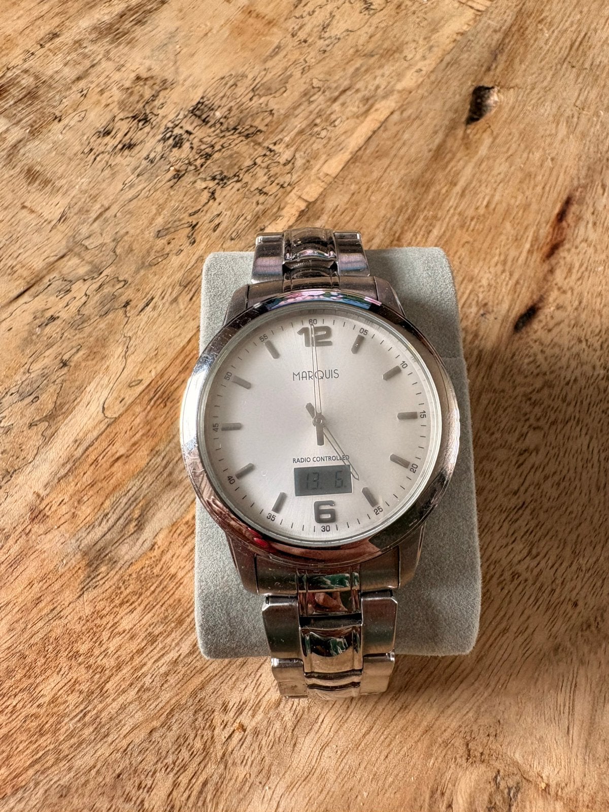 Marquis herenhorloge radio-controlled, Overige merken, Staal, Gebruikt, Staal