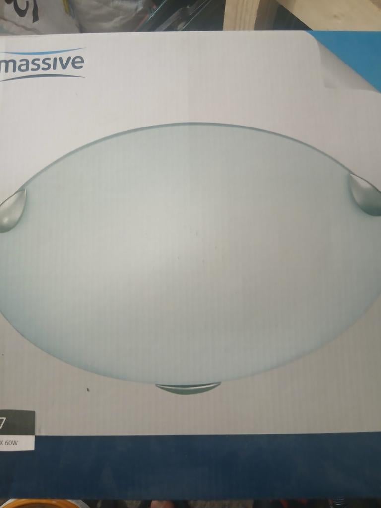 Massive Plafondlamp E27 - Nieuw in doos, Huis en Inrichting, Lampen | Plafondlampen, Ophalen of Verzenden, Nieuw, Glas, Modern