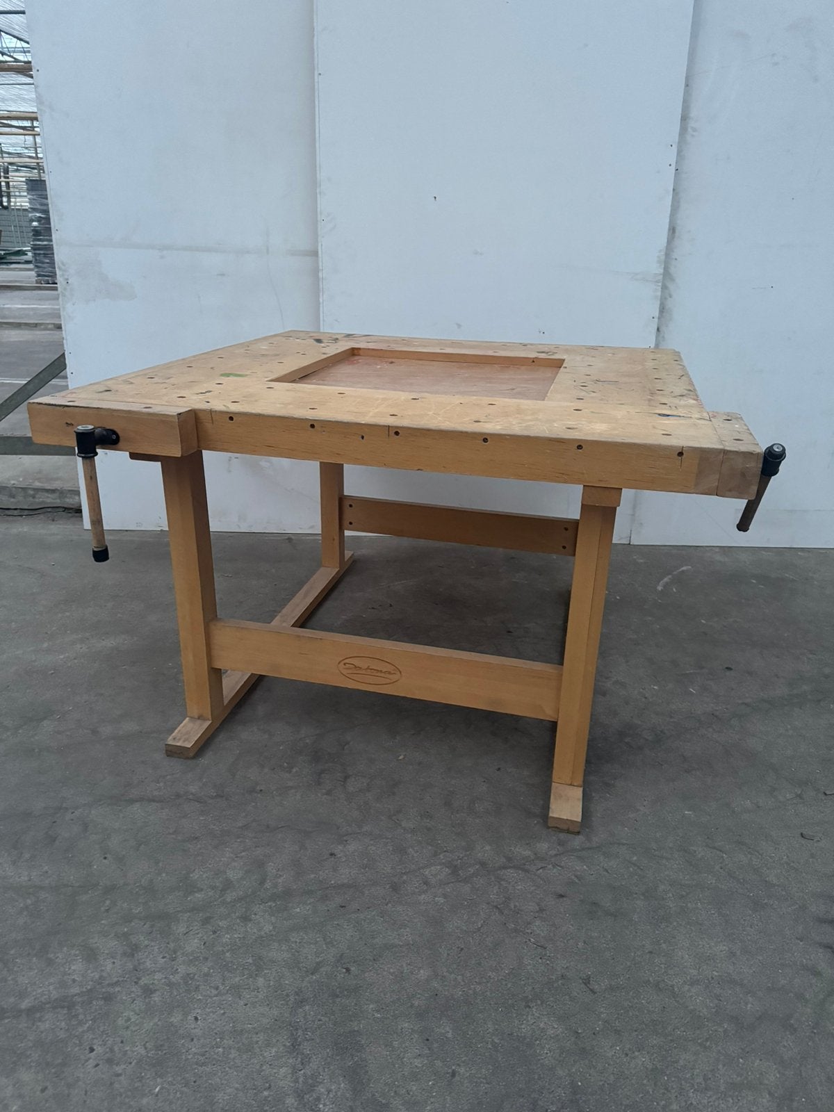 Timmermans werkbank vintage houten schoolwerkbank, Doe-het-zelf en Verbouw, Werkbanken, Ophalen, Gebruikt, 120 tot 170 cm, Bankschroef
