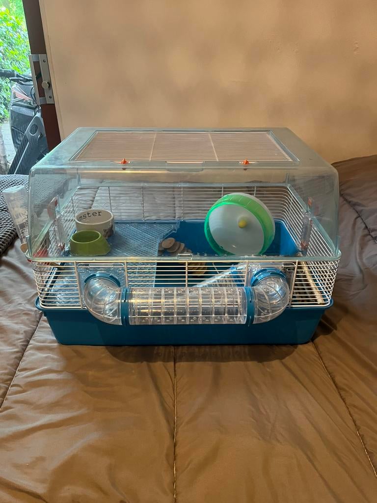 Dubbele xl hamster kooi met veel accessoires, Kooi, Minder dan 75 cm, Zo goed als nieuw, Hamster