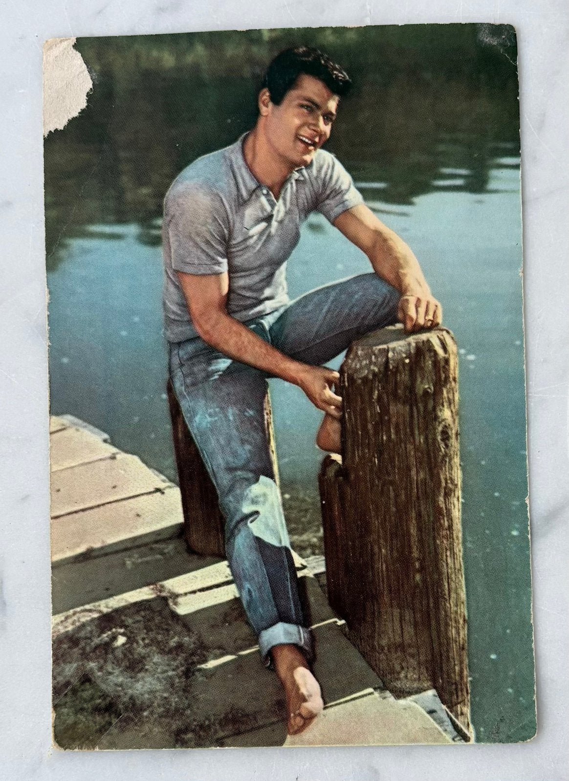 Fotokaart Filmster TONY CURTIS, Verzenden, Gebruikt, Foto of Kaart