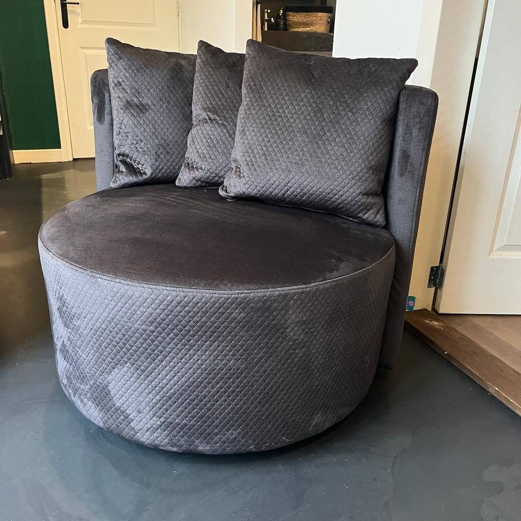 Draaifauteuil Rond bruin voorraad laagste actie prijs, Huis en Inrichting, Fauteuils, Nieuw, 75 tot 100 cm, Stof, 75 tot 100 cm