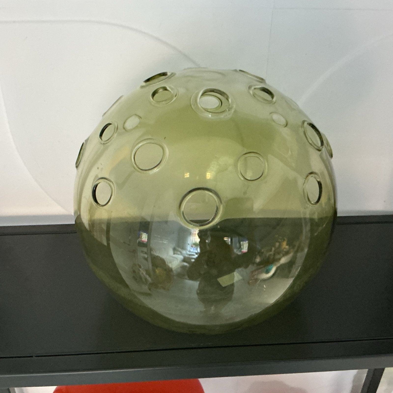 Unieke Groene Glazen Vaas met Gaten - Decoratief, Ophalen of Verzenden