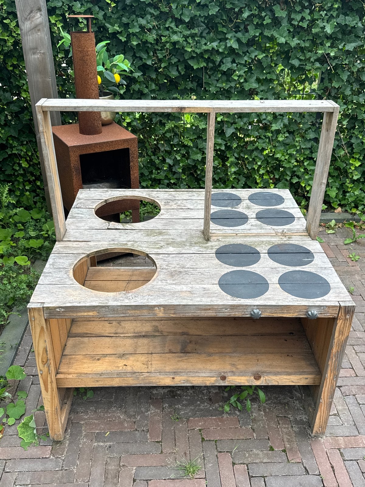 Stevige houten buitenkeuken voor kinderen maatwerk, Kinderen en Baby's, Ophalen, Gebruikt, Hout