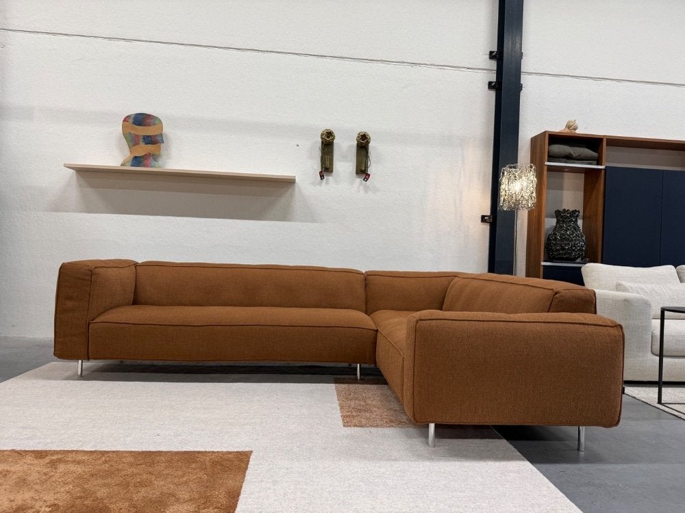 Nieuw Gelderland 6400 6402 Hoekbank Terra stof Design Bank, Huis en Inrichting, 250 tot 300 cm, Hoekbank, Nieuw, Industrieweg 15