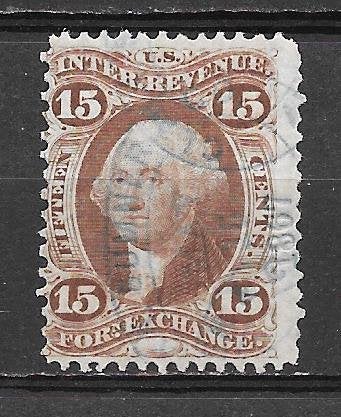 USA Revenues 1862 15c Foreign Exchange Scott #39c zie scans, Ophalen of Verzenden, Gestempeld, Noord-Amerika