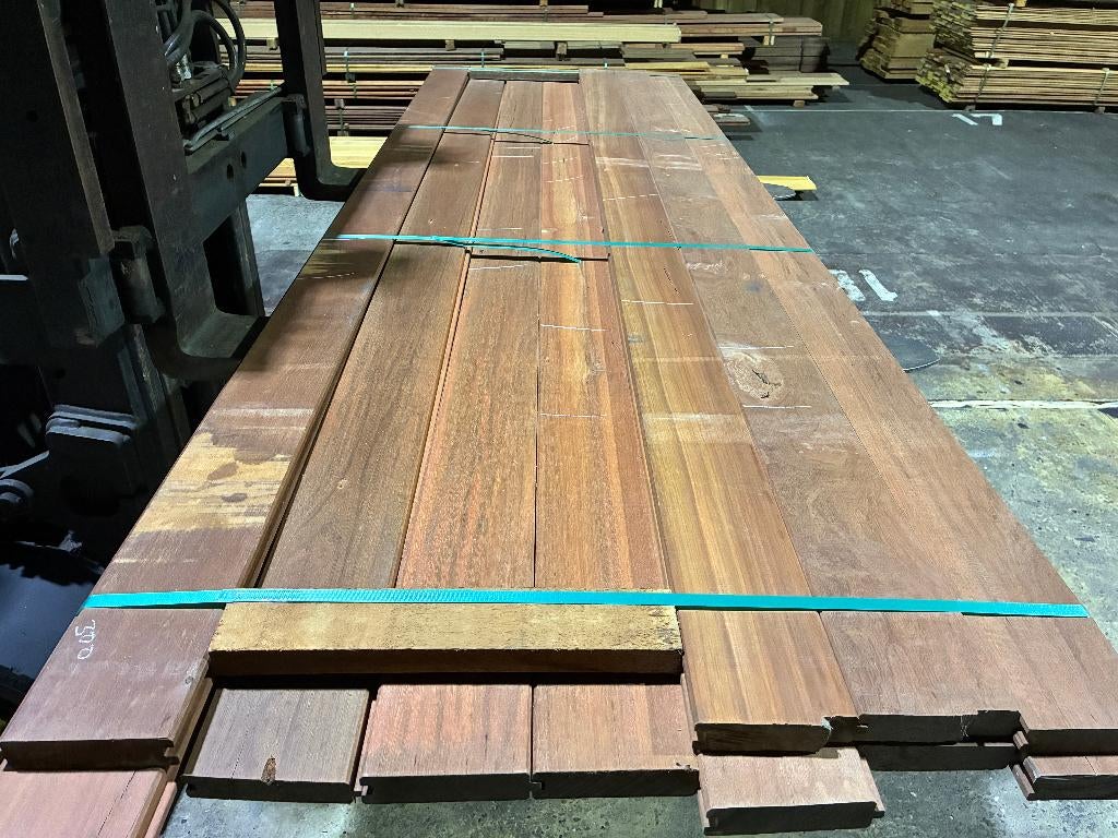 vlonderplanken-damwand-Hardhout-Massaranduba-32x132 mm, Tuin en Terras, Palen, Balken en Planken, Ophalen, Overige typen, Nieuw