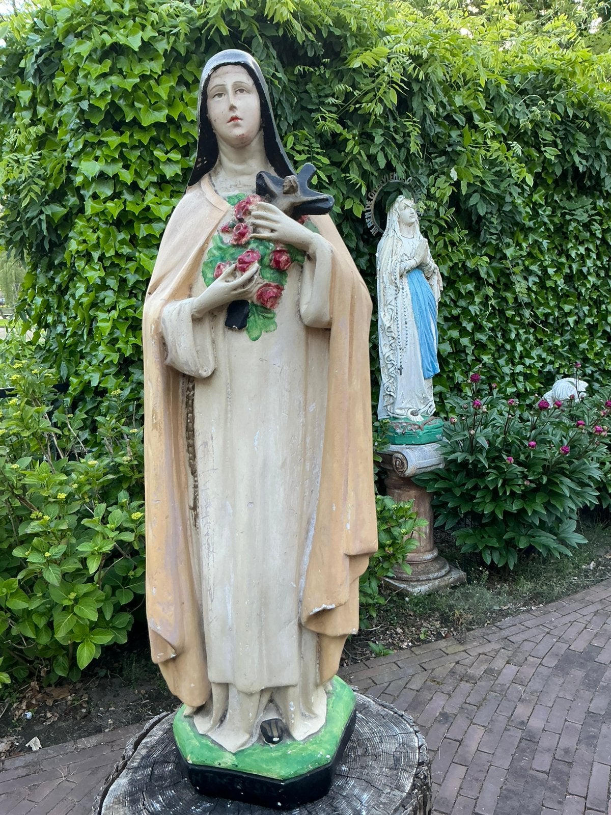 Antiek Frans groot heiligenbeeld ❤️ Theresia v Lisieux, Antiek en Kunst, Ophalen of Verzenden