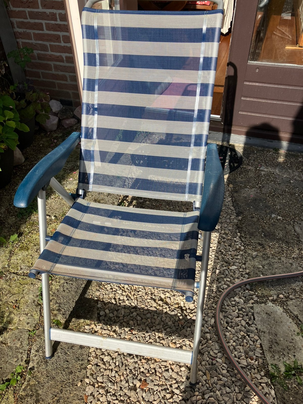 Tuinstoel, Ophalen, Zo goed als nieuw, Kunststof, Inklapbaar