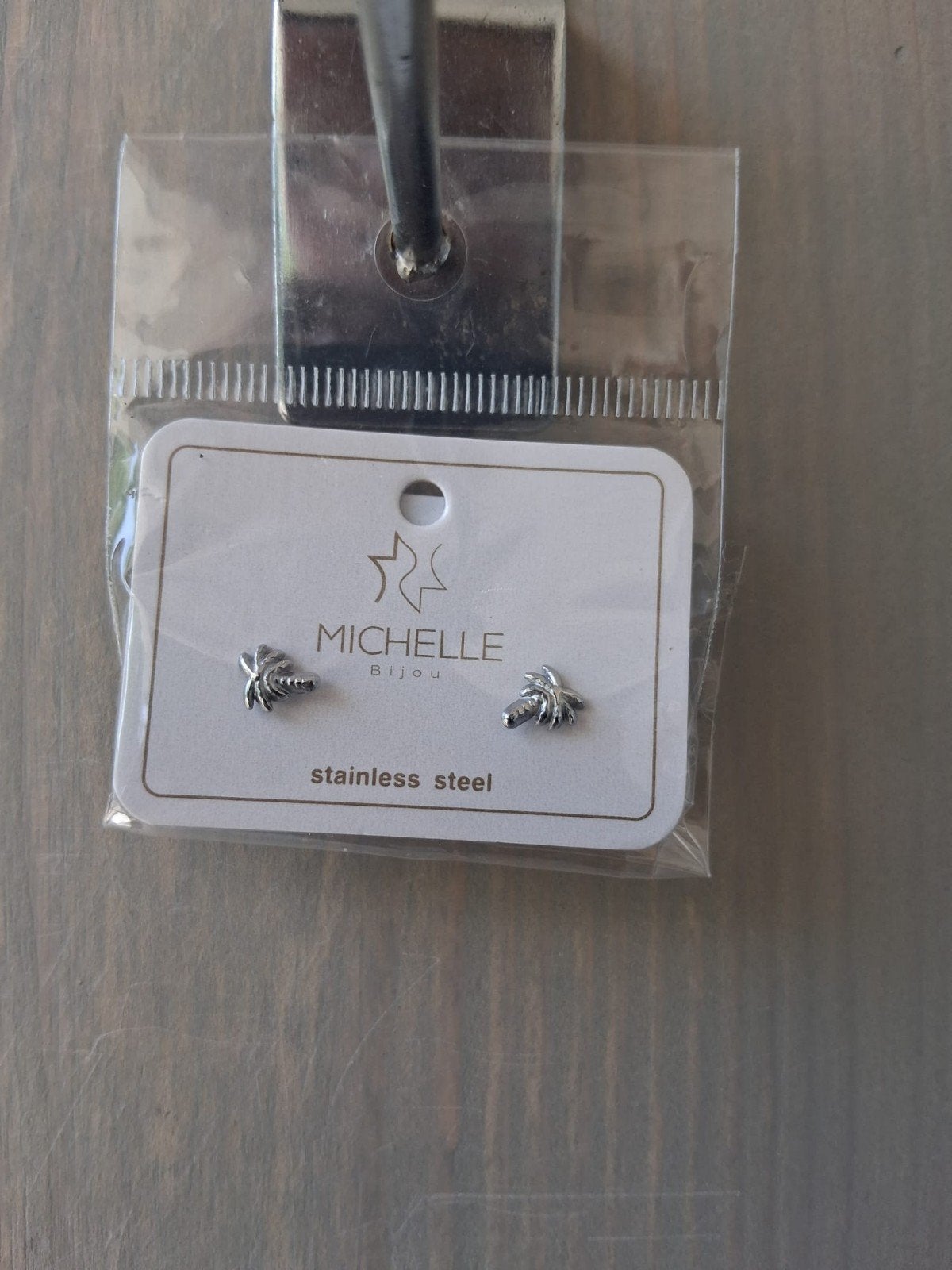 Michelle Bijou RVS Oorbellen Palmboom, Ophalen of Verzenden