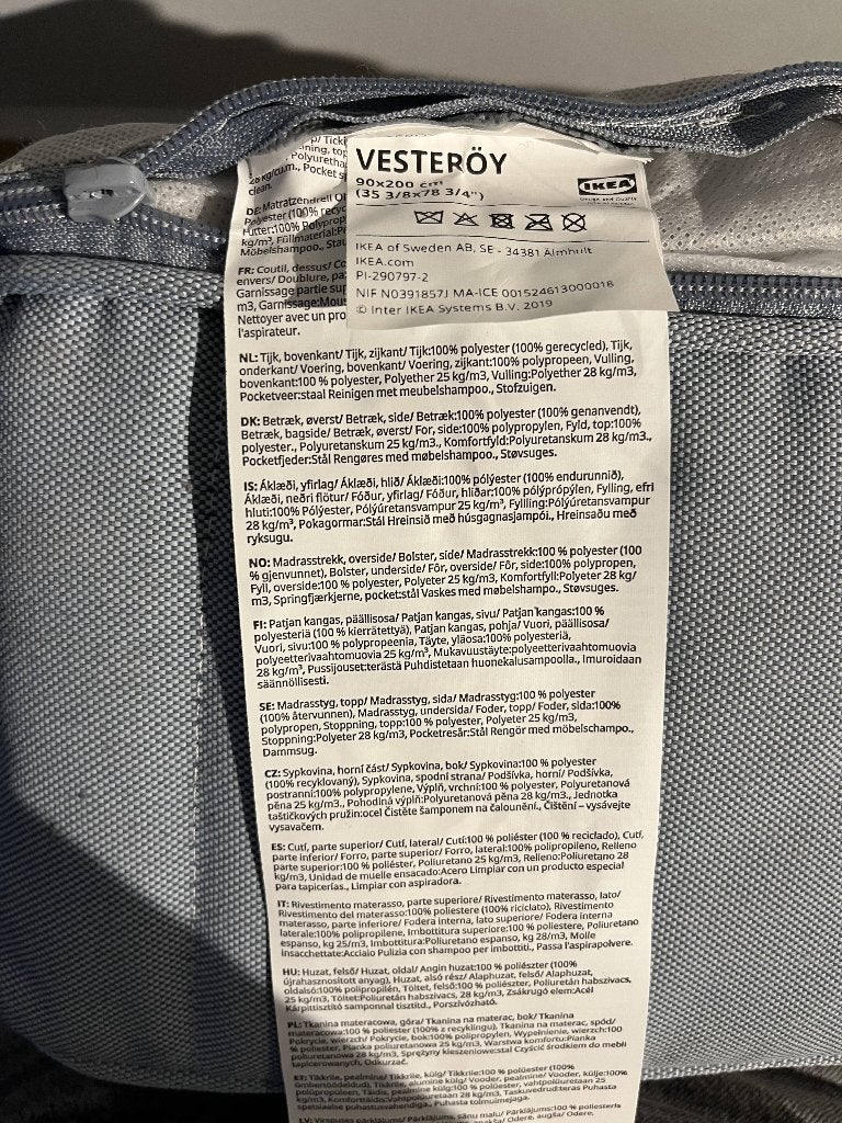 IKEA 1-persoonsmatras, Ophalen, 90 cm, Eenpersoons, Zo goed als nieuw