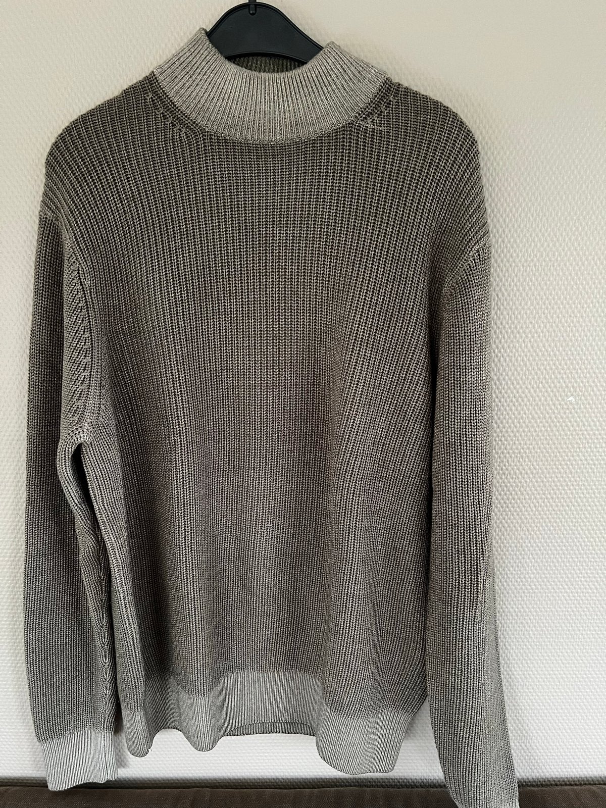 Profuomo Grof Gebreide Wollen Trui Maat L Groen/Grijs, Kleding | Heren, Ophalen of Verzenden, Zo goed als nieuw, Maat 52/54 (L)
