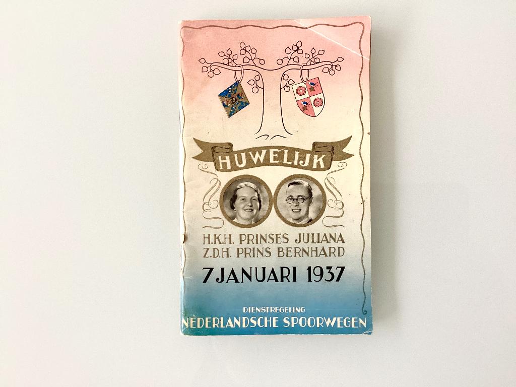 NS-verzamelaar: Dienstregeling huwelijk Juliana&Bernard '37, Verzamelen, Ophalen of Verzenden, Gebruikt, Nederland, Tijdschrift of Boek