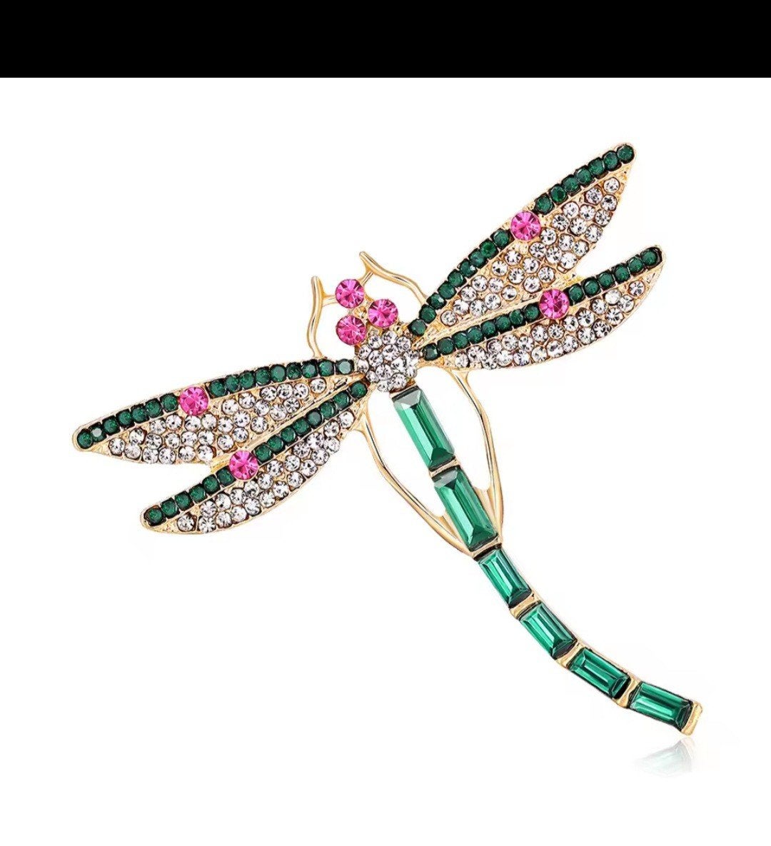 Nieuwe Libelle Broche met Kristallen en Strass, Sieraden, Tassen en Uiterlijk, Overige materialen, 4 tot 7 cm, Met kristal, Nieuw