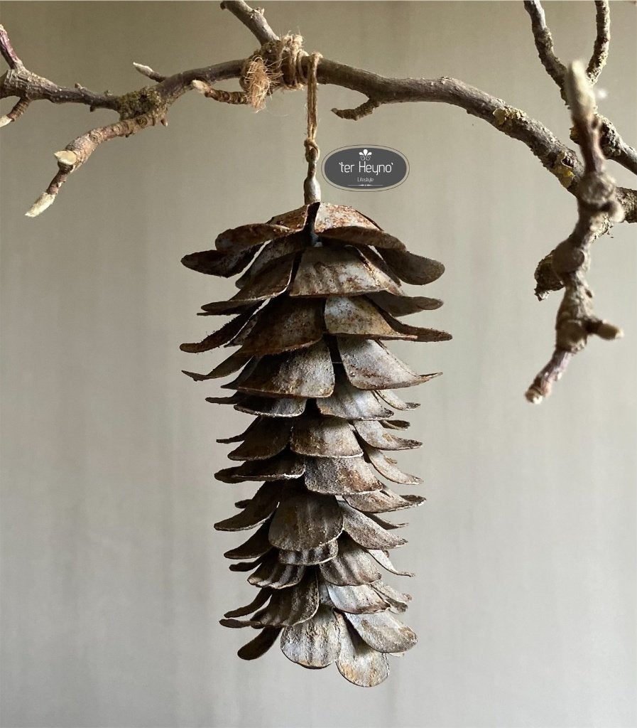 IJzeren ornament hanger roest kerst stoer sober landelijk, Verzenden, Nieuw, Metaal