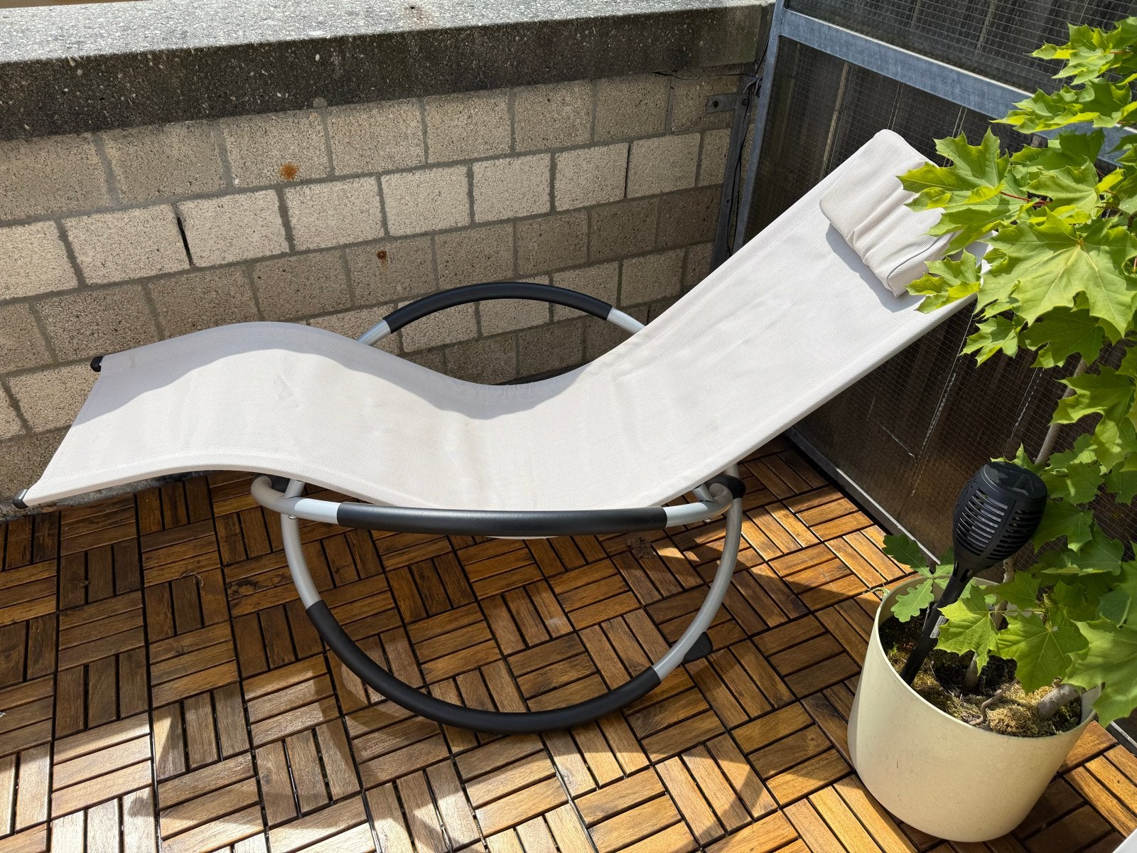 Vidaxl Inklapbaar Tuinligbed / Schommelstoel, Ophalen, Zo goed als nieuw, Inklapbaar
