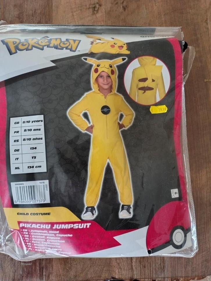 Pikachu verkleedset mt.134cm, Kinderen en Baby's, Carnavalskleding en Verkleedspullen, Ophalen of Verzenden, Zo goed als nieuw