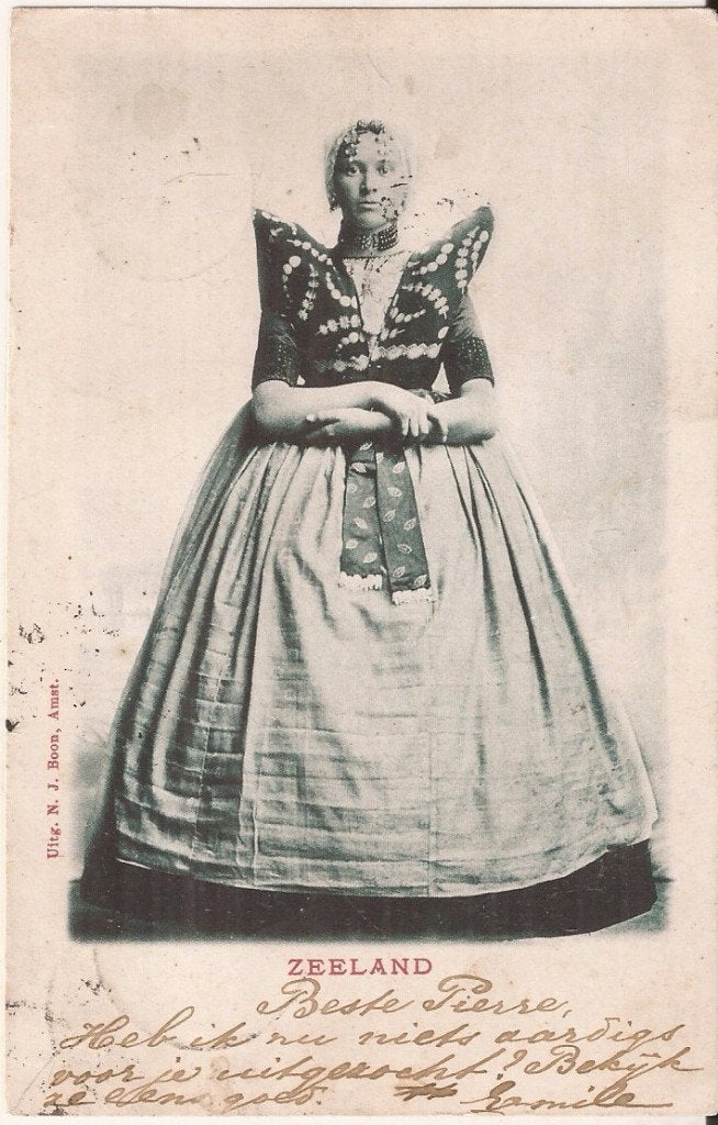 Zeeland Klederdracht 1900 Uitg. N.J. Boon Amst., Verzamelen, Ophalen of Verzenden, Voor 1920, Gelopen, Zeeland