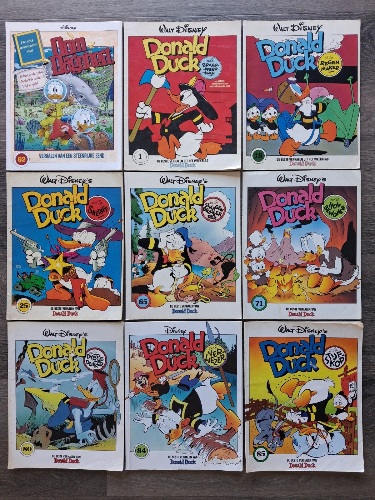 Donald Duck + Oom Dagobert 9x | Zie omschrijving, Complete serie of reeks, Ophalen of Verzenden, Gelezen, Disney