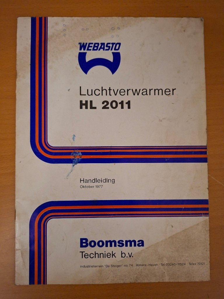 Handleiding Webasto luchtverwarming HL 2011, Ophalen of Verzenden, Gelezen, Tractor en Landbouw