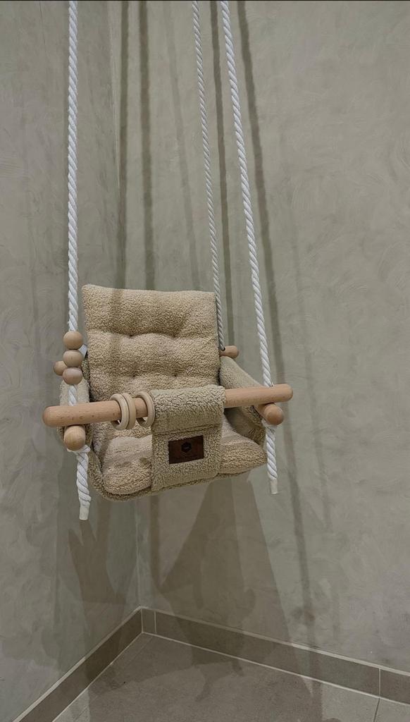 Schommel ties / teddy stof off white, Ophalen, Zo goed als nieuw