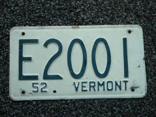 Kentekenplaat licenseplate Vermont 1952 USA, Verzenden, Gebruikt, Auto's