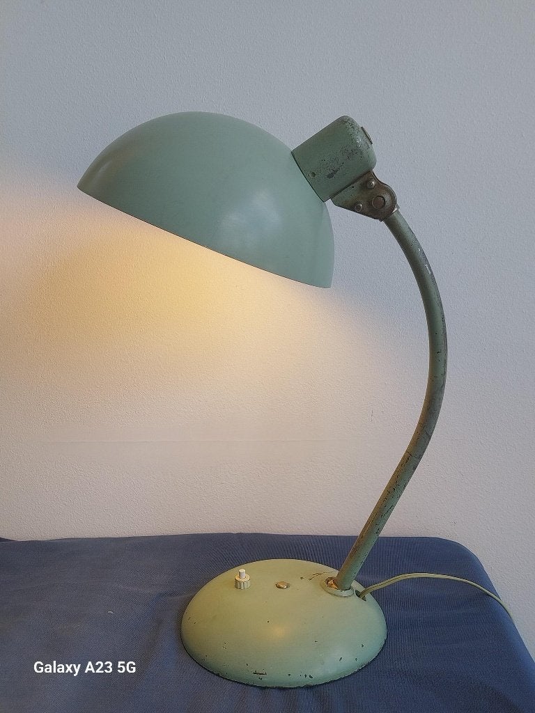 Vintage Mid Century bureaulamp groen jaren 50, Ophalen of Verzenden