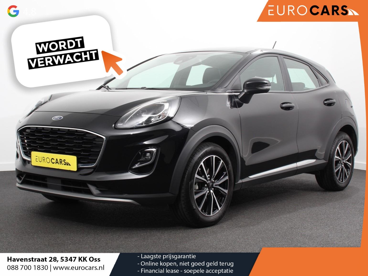 Ford Puma 1.0 EcoBoost Automaat Titanium Climate control LED, Euro 6, Zwart, 665 kg, Bedrijf